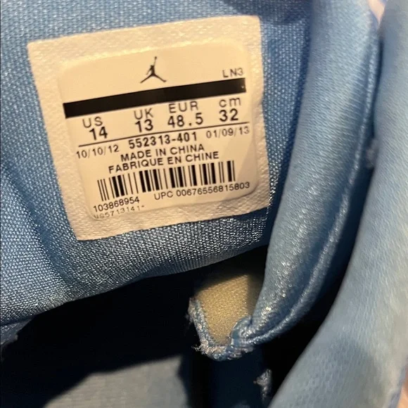 Team Issue UNC Tar Heels Jordan Basketball Shoe Size 14 - Picture 4 of 4